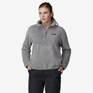 PATAGONIA “Los Gatos” Women’s Fleece Sweater Top Jacket 1/4 Zip Medium in Gray